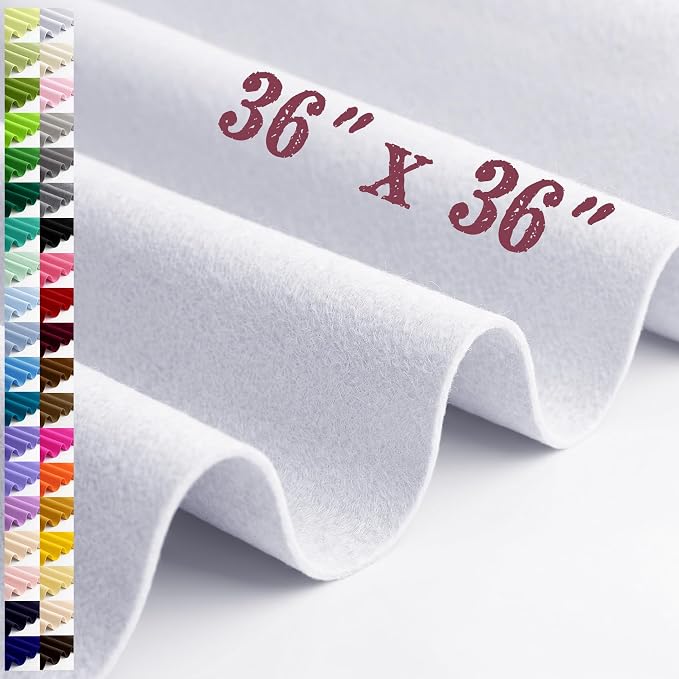 Large Felt Fabric Sheet 36 x 36 Inch, 1.6mm Thick | Soft nonwoven felt by MIGLORIA