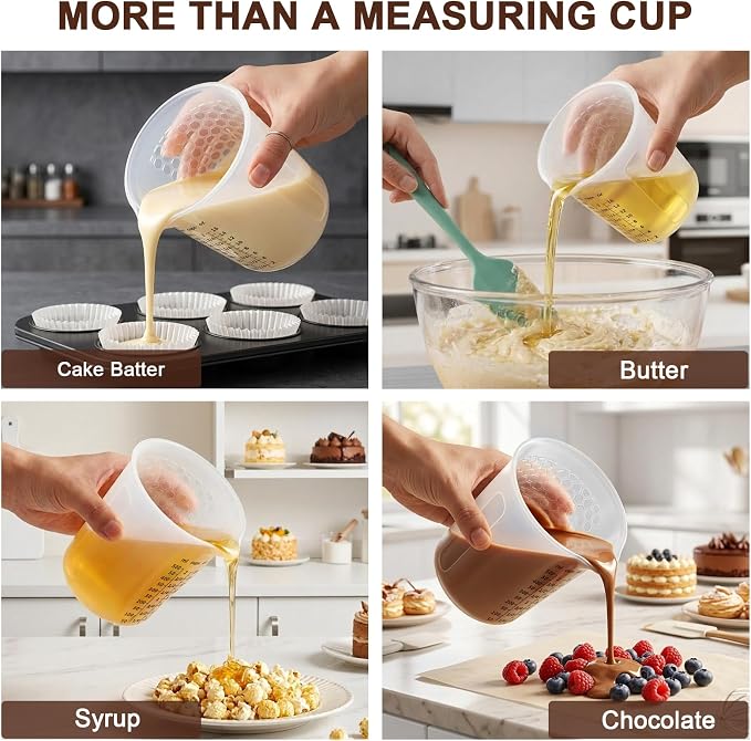 Palksky Silicone Measuring Cups Set 1-Cup & 1-Cup & 2-Cup - Image 7