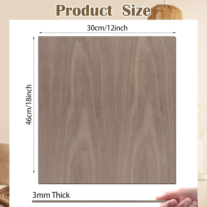 12 Pcs Walnut Unfinished Wood Craft, School DIY Projects, CNC Cutting, and Wood - Image 2