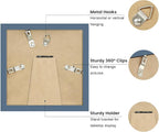 5x5 Picture Frame with Wavy Mat, Wooden Real Glass 5 x 5 Photo Frame - Image 4