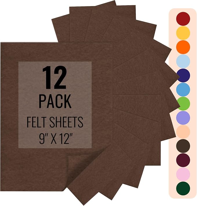 IONTACH 9" X 12" Felt Fabric Sheets 1.6mm Thick | Soft Felt by IONTACH