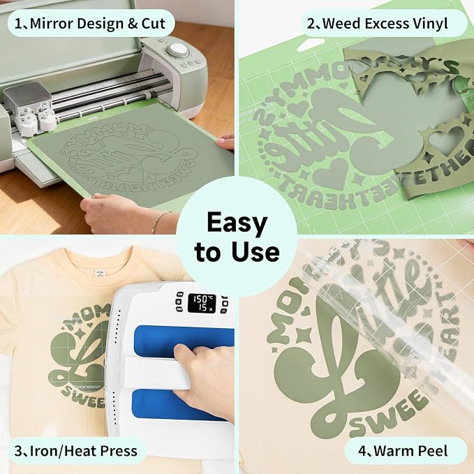 TECKWRAP Heat Transfer Vinyl for T-Shirts, 50+ Washes, REACH Certified & Dryer - Image 7