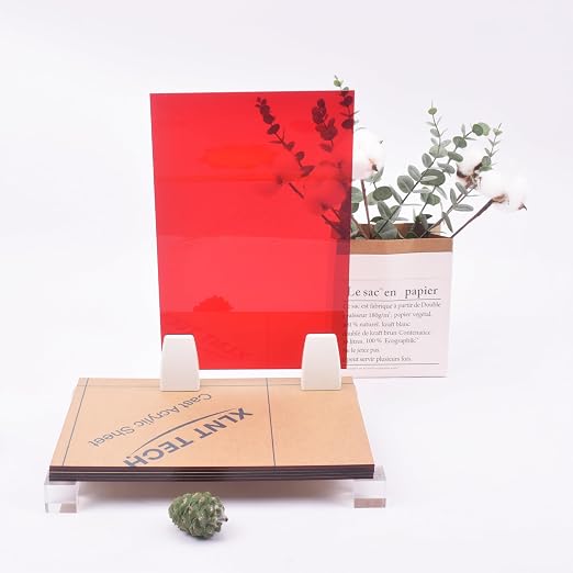 6 PCS Red Transparent Cast Acrylic Sheets 8" x 12" x 0.118", Plexiglass Plastic - Image 6