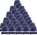 BeeGreen 30 Pieces Navy Blue Drawstring Backpacks Bulk, Reflective Gym String by BeeGreen