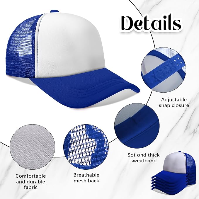 Vabean 24 Pack Sublimation Blank Cap Trucker Mesh Cap Unisex Plain Blank - Image 3
