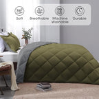 Basic Beyond California King Comforter Set, Olive Green/Charcoal Comforter Set - Image 2