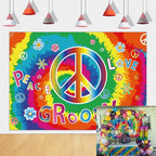 60's Hippie Party Decoration Banner, Large Groovy Theme Party Decoration by TENCOWPartyDecoration