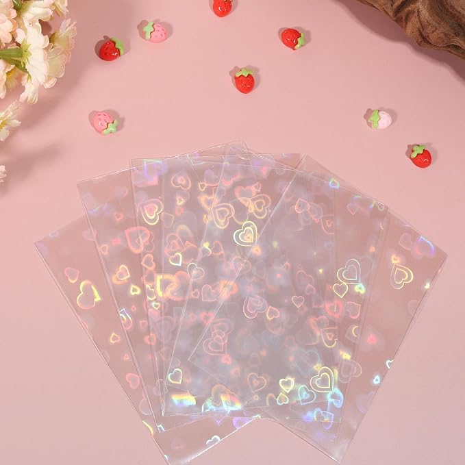 Penitue Photocard Sleeves, 9.1x6.5cm/3.58x2.56in Laser Flashing Card Sleeves - Image 6