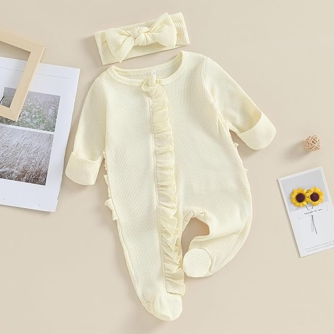 CIYCUIT Baby Girls Cactus Footies Newborn Zip Up Onesie Romper