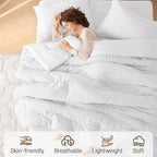 MUXHOMO 7 Pieces Full Comforter Set, Seersucker Bed in a Bag Full Size - Image 2