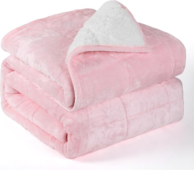 Alomidds Weighted Blanket Queen Size 15lbs 60x80 inches, Sherpa Weighted - Image 2