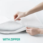 4-Pack Bamboo Viscose Zippered Pillow Cases Queen Size, 400 Thread Count - Image 4