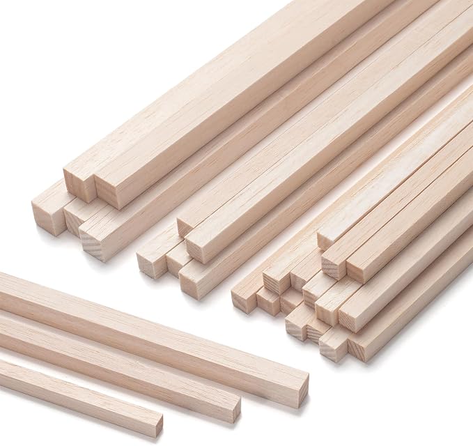 Balsa Wood Sticks, Unfinished Wooden Sticks by Coowayze