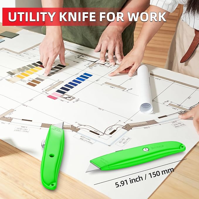 DIYSELF 30 Pack Box Cutter Heavy Duty Aluminium Shell Utility Knife | SK5 Steel - Image 6