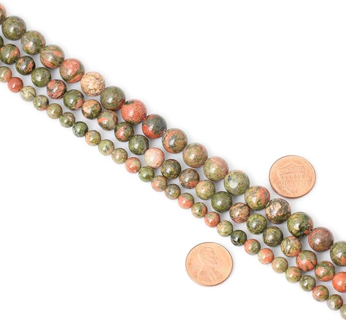 45PCS 8mm Natural Unakite Gemstone Round Loose Beads - Image 6