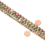 45PCS 8mm Natural Unakite Gemstone Round Loose Beads - Image 6