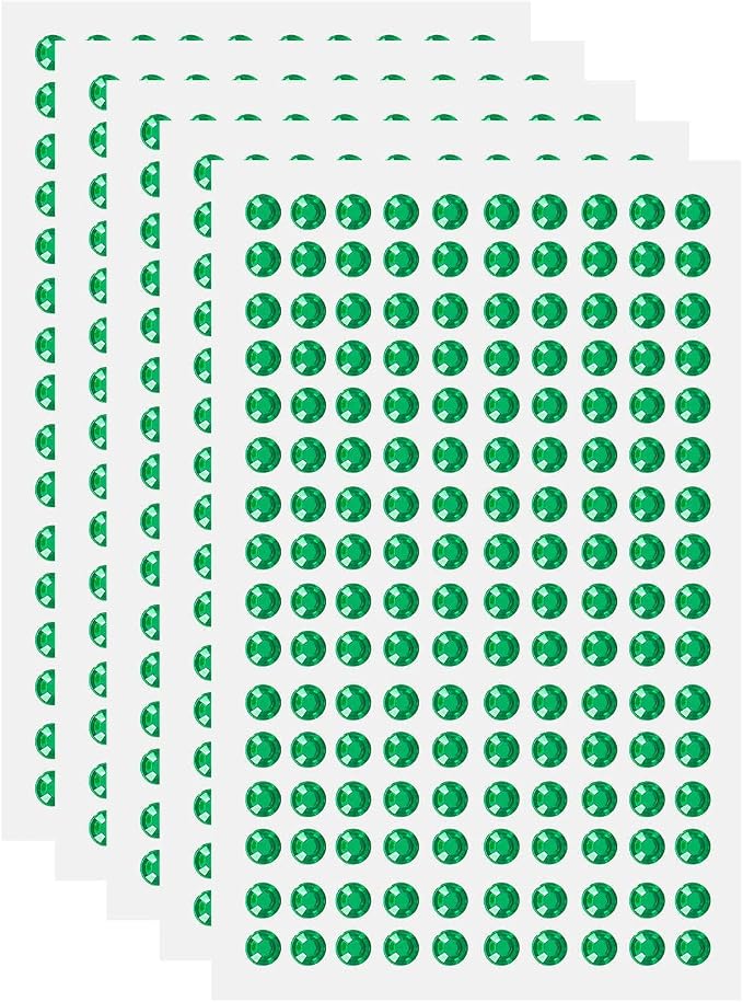 HARFINGTON 5 Sheet/800pcs Rhinestone Adhesive Stickers Self Adhesive Acrylic by HARFINGTON