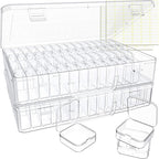 Bead Organizer Box, 120 Pack Small Clear Storage Boxes by HOXILOB