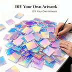 Iridescent Acrylic Squares, Rainbow Acrylic Sheets, Mosaic Art, Resin Jewelry - Image 6