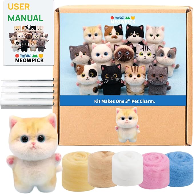 MeowPick Needle Felting Kit, Wool Felting Kit by MEOWPICK