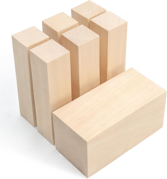 BeaverCraft Basswood Carving Blocks 7PCS Whittling Wood Kit by BeaverCraft