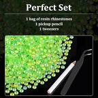 4000pcs 4mm Resin Rhinestones Bulk, Fluorescent Green AB Flatback Round Jelly - Image 4
