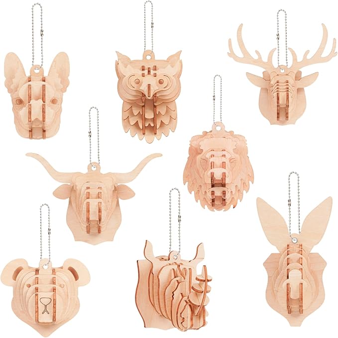 3D Wooden Puzzles for Kids, No-Glue DIY Delicate Pendant STEM Toys for Boys by ELXPUZZLETOY