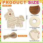 80PCS Wooden Cinco De Mayo Crafts Decorations Mexico Crafts - Image 2