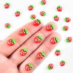 60 Pieces Tiny Strawberry for Dollhouse Miniatures Resin Food for Crafts Mini - Image 2