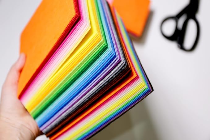 42PCS Colored Felt Fabric Sheets, 6 x 6 inches Macdori Craft Felt Squares - Image 6