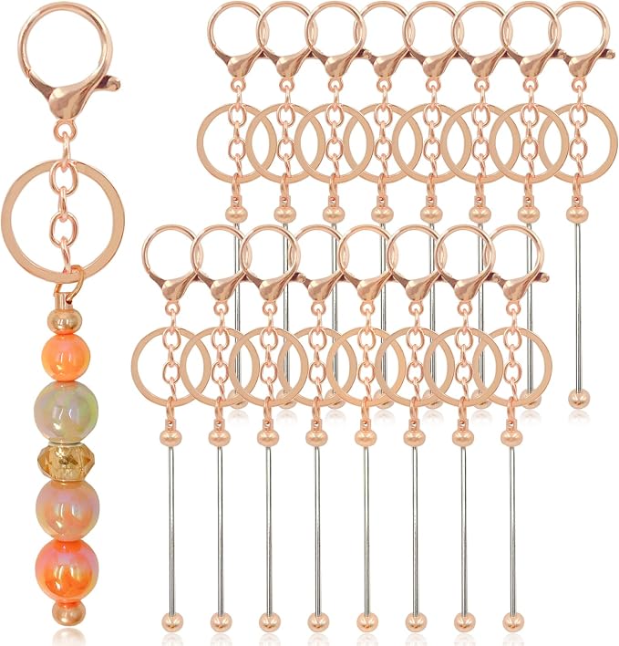 28 Pcs Beadable Keychain Bars by DNLEGULI