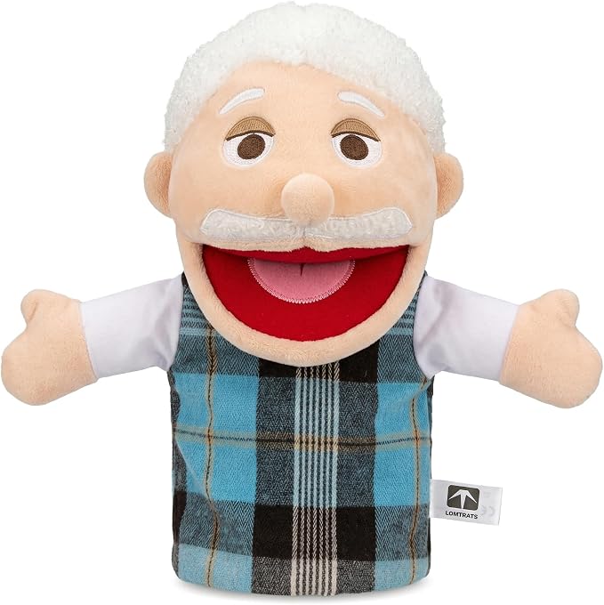 Family Hand Puppets for Kids, Includes Grandpa, Son by LOMTRATS