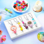 Dunzoom 12 Pieces Beadable Keychain Bars Bulk Key Chain Making Kit DIY Blank - Image 7