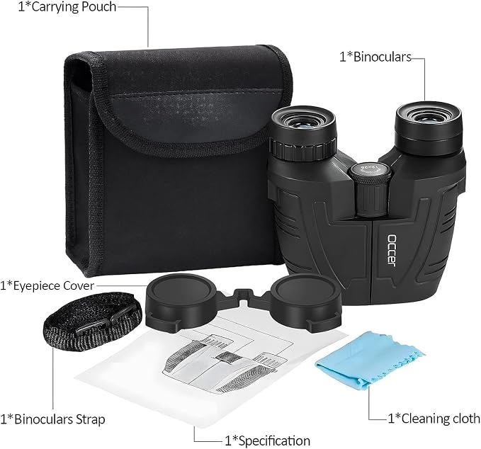Occer 12x25 Compact Binoculars for Adults and Kids, Large Eyepiece Waterproof - Image 7
