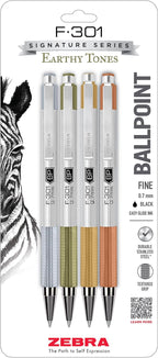 Zebra Pen F-301 Signature Series Retractable Ballpoint Pen, Stainless-Steel by ZebraPen