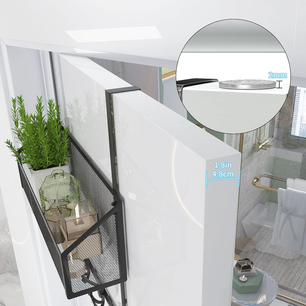 Over The Door Hooks Organizer, Coat Rack Over The Door Storage Hanger Towel Rack, Back of Door Storage Organizer for Bathroom,Bedroom,Kitchen,Office (Black 2-Tier)