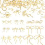 FASHEWELRY Alloy Bowknot Charms Links Golden Bow Tie Connector Charms Metal Bow by FASHEWELRY
