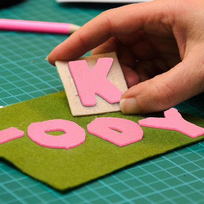 CHRORINE 10 Pcs Pink Felt Fabric Sheets Self Adhesive Felt Sheets 8 x 12 Inches - Image 5