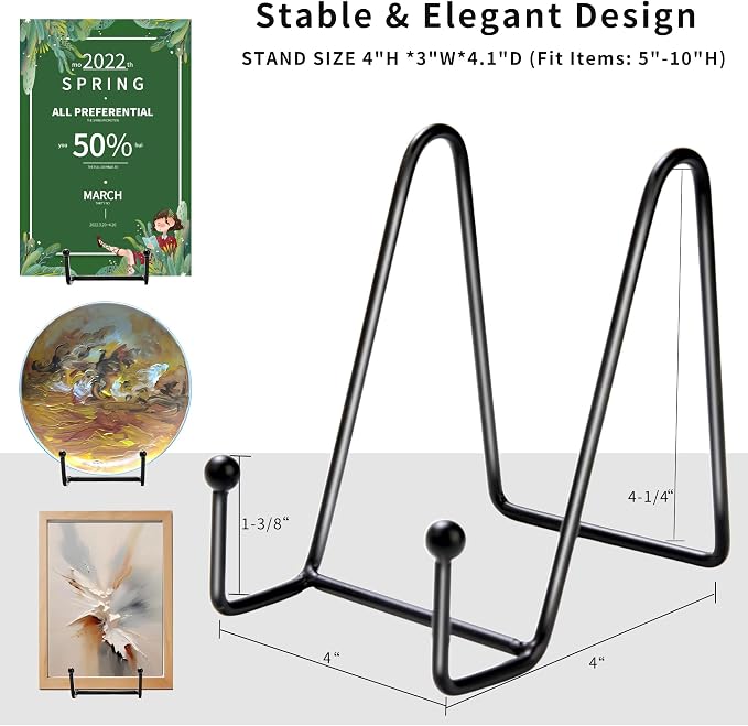 18 pcs 4.5in Plate Stands for Display, Metal Plate Holders Display Stands Can - Image 5