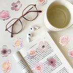 50Pcs Pink Flower Stickers for Kid Cartoon Aesthetic Sticker Bag Waterproof - Image 5