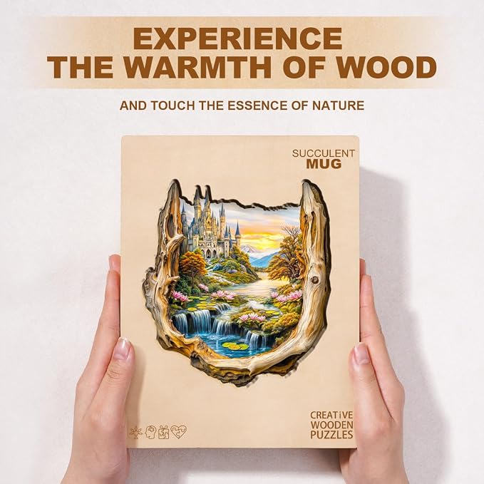 Wooden Puzzles for Adults Fantasy Castle Waterfall Driftwood Puzzles 180 Pieces - Image 9