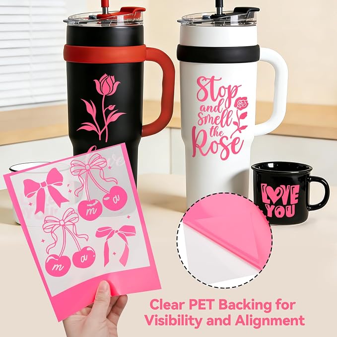 WRAPXPERT Pink Permanent Vinyl, Craft Cutters DIY Projects - Image 3