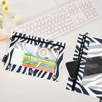 Blue White Zebra Print Pencil Pouch - Image 5