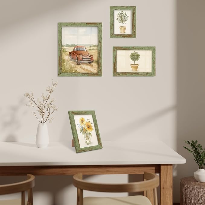 puthiac 4x6 Rustic Farmhouse Picture Frame, Weathered Green, 1 Pack | - Image 8