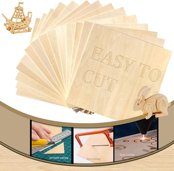 48 Pack Basswood Sheets 12"x12"x1/8" 3mm Basswood - Image 7
