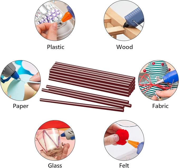 Manarty Wine Red Hot Glue Sticks, All Temperature Adhesive EVA Glue Sticks - Image 6