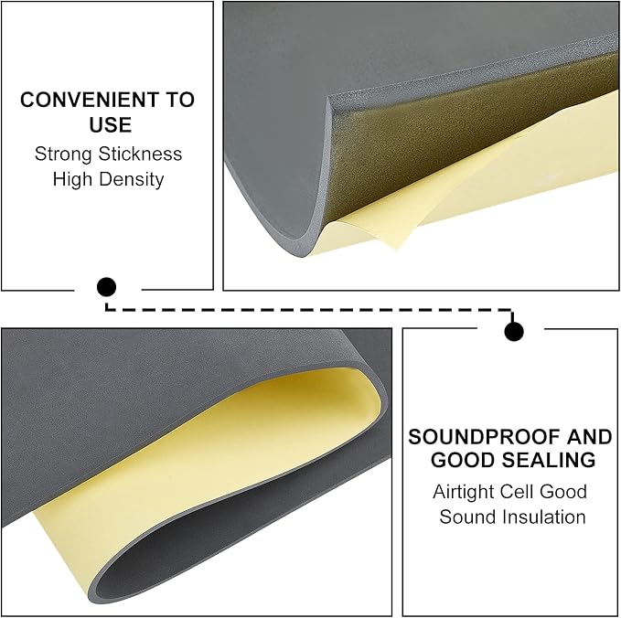 BENECREAT 78.7x11.8 Inch 1mm Thick Self-Adhesive EVA Foam Roll - Image 4