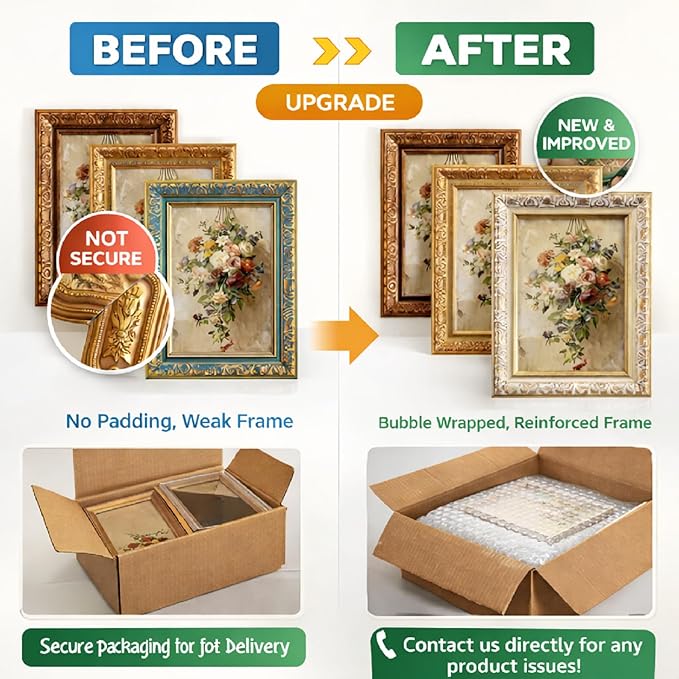 4 Pack Ornate Gold Vintage Picture Frame Sets, 5 x 7 Inch Ornate Vintage Photo - Image 5