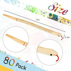 BBTO 80 Pieces Wooden Snake Bulk Jointed Flexible Unfinished Wooden Wiggly Snake - Image 2