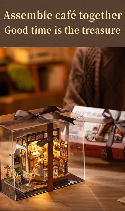 Rowood Coffee Miniature House Kit, Mother's Day DIY Miniature Dollhouse Kits - Image 6